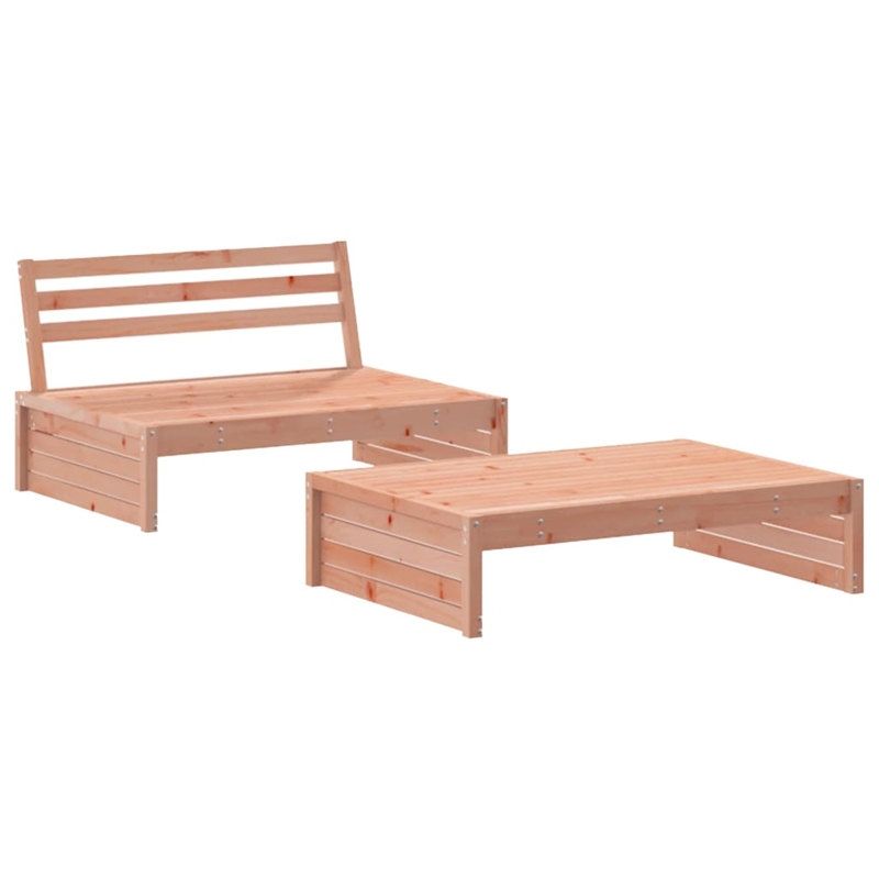 vidaXL 2 Piece Wood Medium Garden Lounge Set in Gray