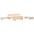 vidaXL 5 Piece Wood Large Garden Lounge Set in Natural/Beige