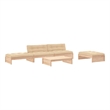 vidaXL 5 Piece Wood Large Garden Lounge Set in Natural/Beige