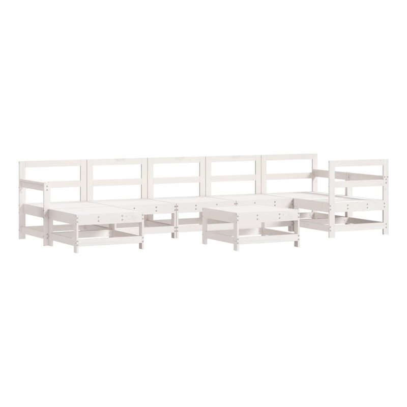 vidaXL 8 Piece Wood Large Garden Lounge Set in White