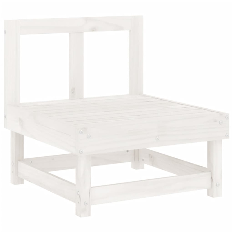 vidaXL 6 Piece Wood Medium Garden Lounge Set in White