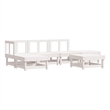 vidaXL 6 Piece Wood Medium Garden Lounge Set in White
