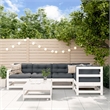 vidaXL 6 Piece Wood Large Garden Lounge Set in White