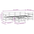 vidaXL 6 Piece Wood Large Garden Lounge Set in White