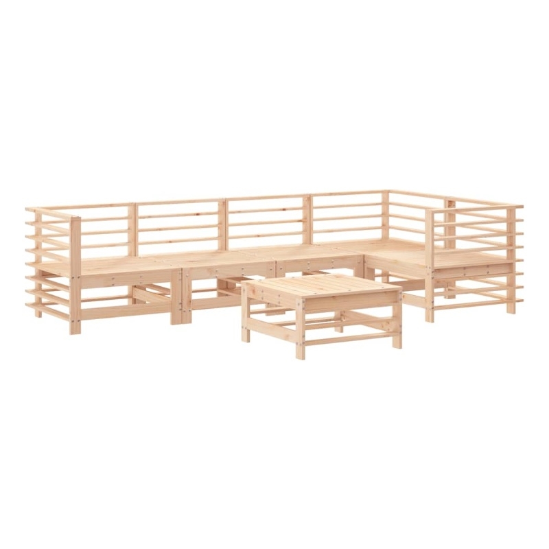 vidaXL 6 Piece Wood Large Garden Lounge Set in Brown