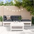 vidaXL 4 Piece Wood Garden Lounge Set in White