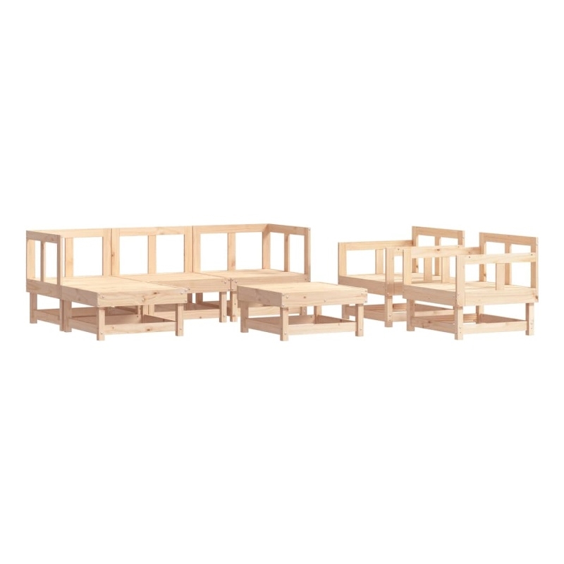 vidaXL 7 Piece Wood Garden Lounge Set in Natural