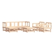 vidaXL 7 Piece Wood Garden Lounge Set in Natural