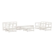 vidaXL 8 Piece Wood Large Garden Lounge Set in White