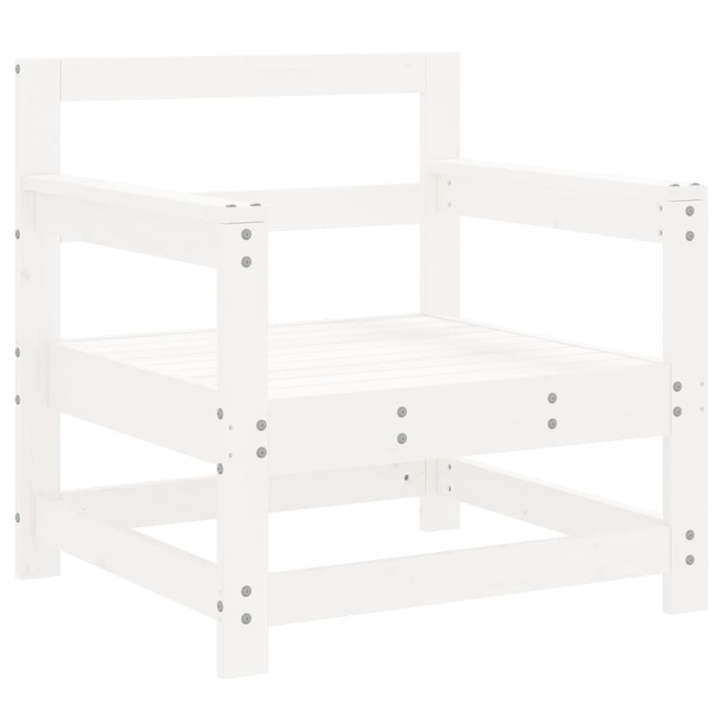 vidaXL 7 Piece Wood Small Garden Lounge Set in White