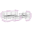 vidaXL 7 Piece Wood Small Garden Lounge Set in White