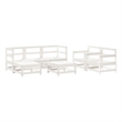 vidaXL 7 Piece Wood Small Garden Lounge Set in White