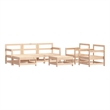 vidaXL 7 Piece Wood Medium Garden Lounge Set in Brown