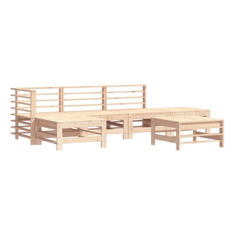 vidaXL 6 Piece Wood Garden Lounge Set in Natural