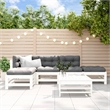vidaXL 6 Piece Wood Medium Garden Lounge Set in White