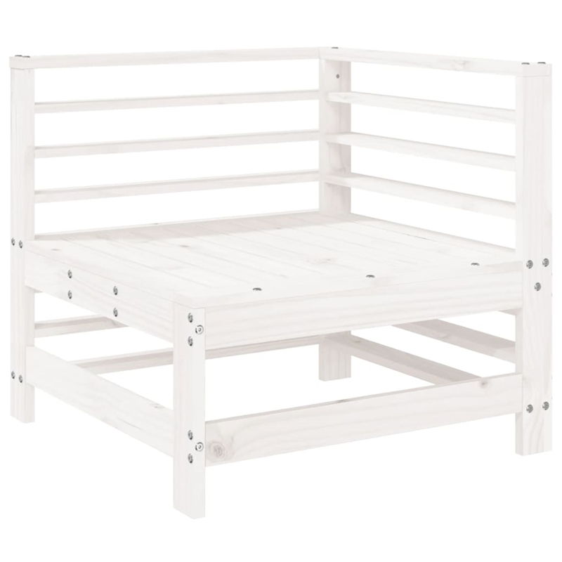 vidaXL 6 Piece Wood Medium Garden Lounge Set in White