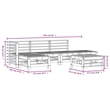 vidaXL 6 Piece Wood Medium Garden Lounge Set in White
