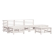 vidaXL 6 Piece Wood Medium Garden Lounge Set in White