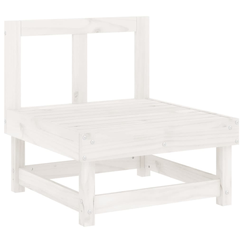 vidaXL 7 Piece Wood Medium Garden Lounge Set in White