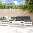 vidaXL 7 Piece Wood Large Garden Lounge Set in White