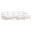 vidaXL 7 Piece Wood Small Garden Lounge Set in White