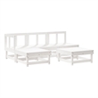 vidaXL 5 Piece Wood Medium Garden Lounge Set in White