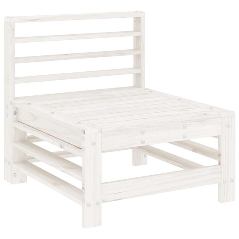 vidaXL 5 Piece Wood Medium Garden Lounge Set in White