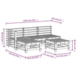 vidaXL 5 Piece Wood Medium Garden Lounge Set in White