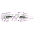 vidaXL 10 Piece Wood Small Garden Lounge Set in Natural
