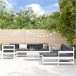 vidaXL 10 Piece Wood Small Garden Lounge Set in White
