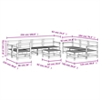 vidaXL 10 Piece Wood Small Garden Lounge Set in White
