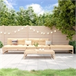vidaXL 4 Piece Wood Medium Garden Lounge Set in Natural