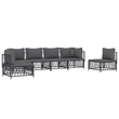 vidaXL 6 Piece Steel Large Garden Lounge Set in Anthracite