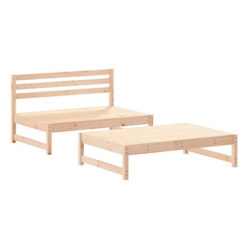 vidaXL 2 Piece Wood Medium Garden Lounge Set in Natural