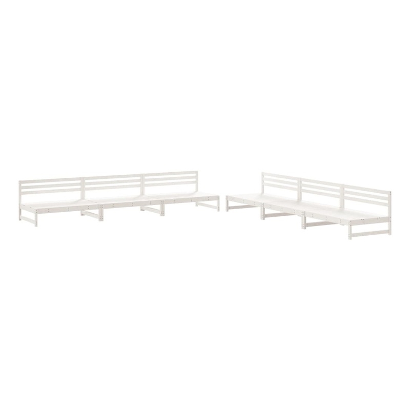 vidaXL 6 Piece Wood Garden Lounge Set in White