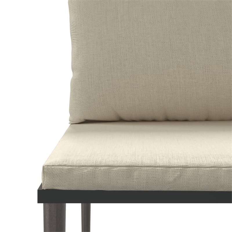 vidaXL 5 Piece Poly Rattan Garden Lounge Set in Gray/Beige