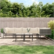 vidaXL 8 Piece Poly Rattan Medium Garden Lounge Set in Gray/Beige