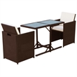 vidaXL 3 Piece Steel Furniture Set in White/Brown/Cream