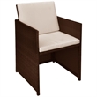 vidaXL 3 Piece Steel Furniture Set in White/Brown/Cream