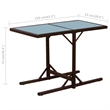 vidaXL 3 Piece Steel Furniture Set in White/Brown/Cream