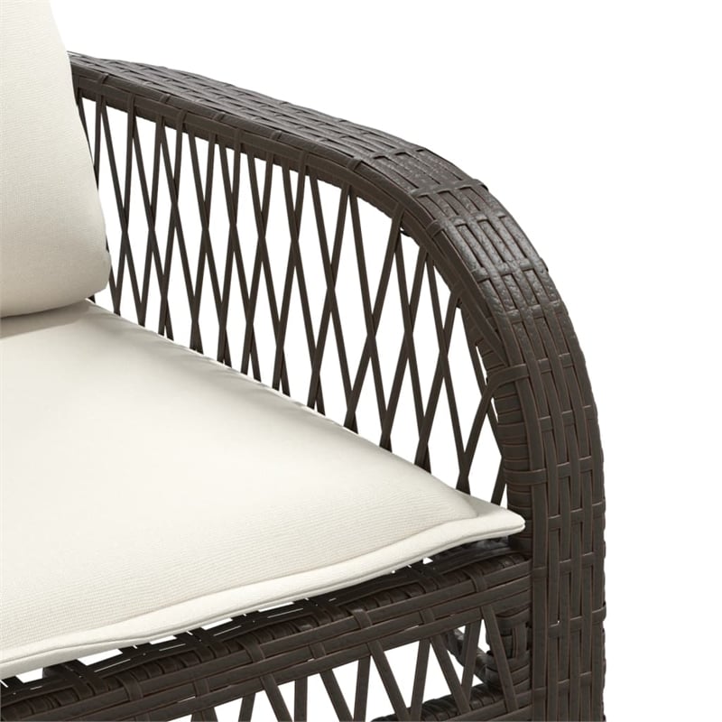 vidaXL 4 Piece Patio Sofa Set in White/Brown/Cream