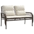 vidaXL 4 Piece Patio Sofa Set in White/Brown/Cream