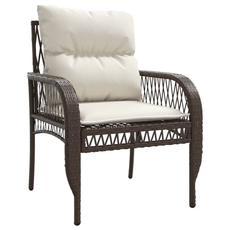 vidaXL 4 Piece Patio Sofa Set in White/Brown/Cream