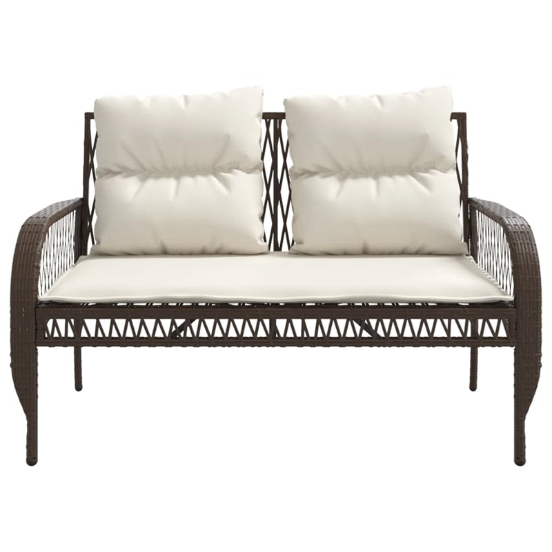 vidaXL 4 Piece Patio Sofa Set in White/Brown/Cream