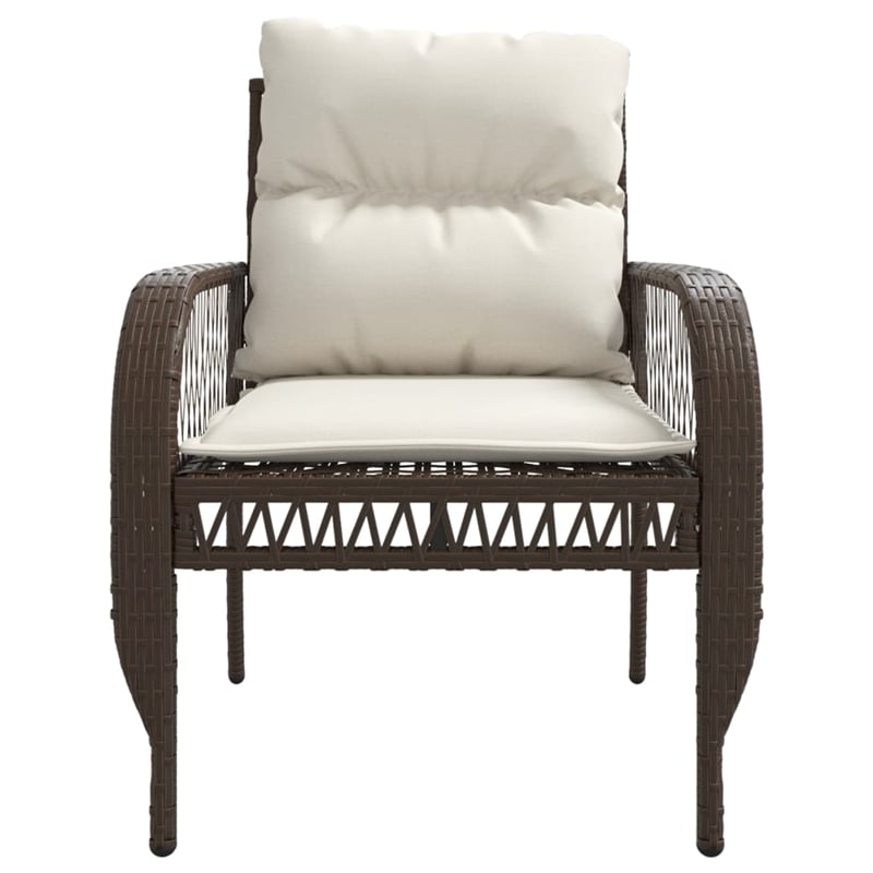 vidaXL 4 Piece Patio Sofa Set in White/Brown/Cream