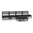 vidaXL 5 Piece Wood Medium Garden Lounge Set in Black