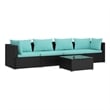 vidaXL 5 Piece Poly Rattan Garden Lounge Set in Black