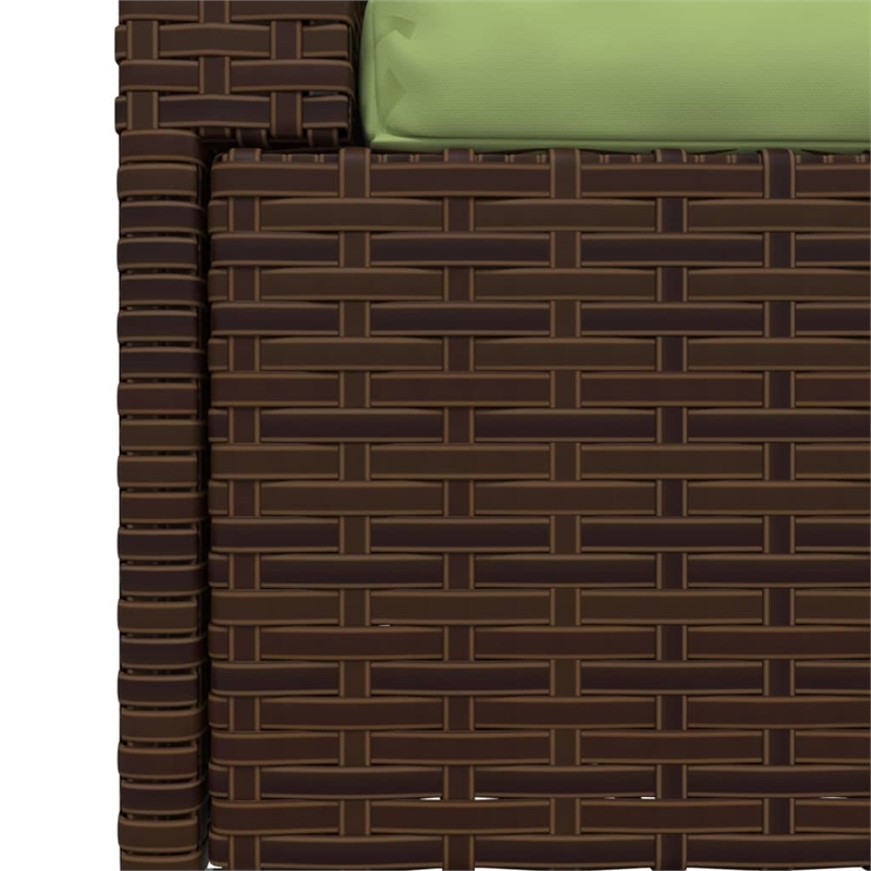 vidaXL Poly Rattan Sofa in Green/Brown