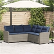 vidaXL Poly Rattan Large Sofa Gray