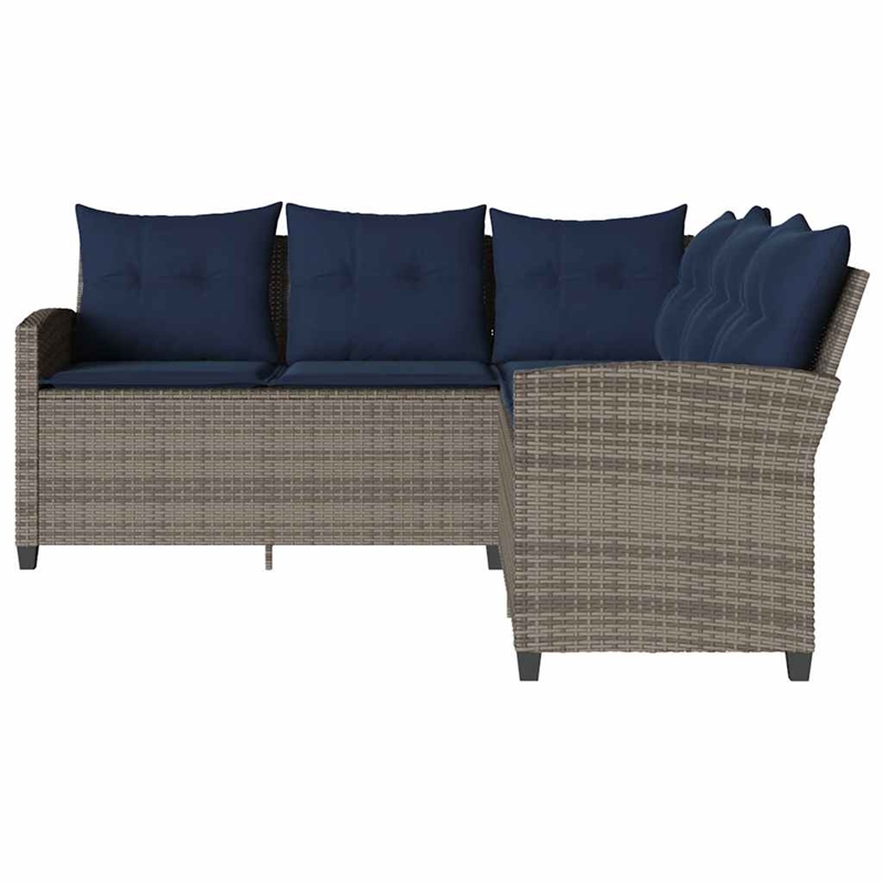 vidaXL Poly Rattan Large Sofa Gray